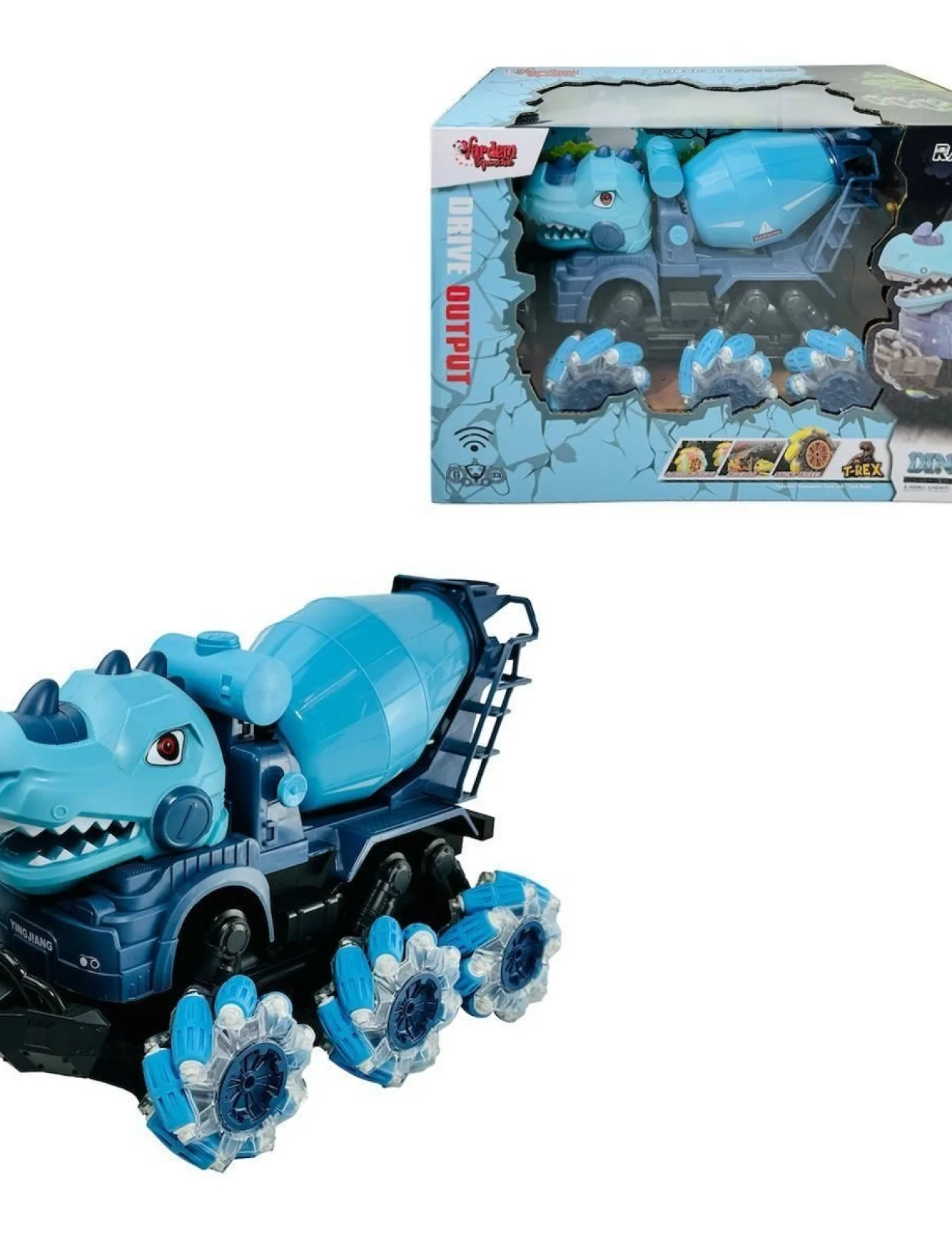 YJ-078-3 1:14 Uzaktan Kumandalı Full Fonksiyon 2.4G Dinozor Beton Mikseri -Vardem