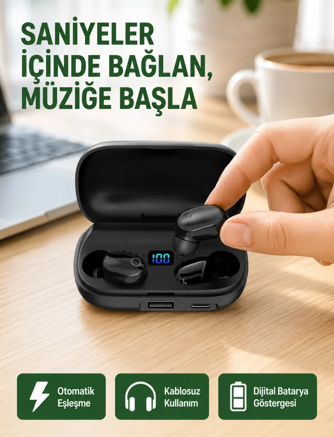 Yüksek Ses Kaliteli A10s TWS Bluetooth 5.0 Kablosuz Kulaklık Yeni Nesil