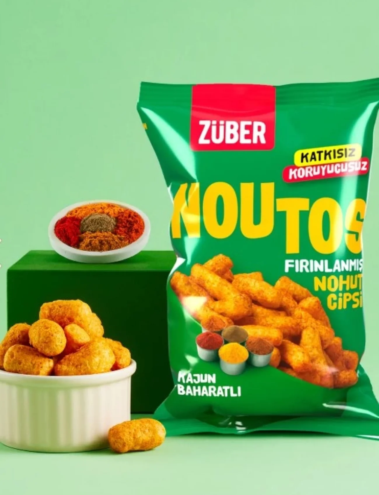 Züber Noutos Fırın Nohut Cipsi 55 Gr Kajun Baharatlı
