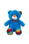 2962 Oturan Kurdeleli Renkli Peluş Ayı 30 cm -Sunman
