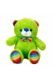 2962 Oturan Kurdeleli Renkli Peluş Ayı 30 cm -Sunman