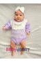 3-12 Ay Çiçek Nakışlı Tüllü Bandanalı Kız Bebek Romper Lila