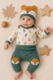 3-12 Ay Erkek Bebek Alt&Üst Takımı Little Fox 3lü Yeşil