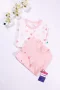 3-12 Ay Kalp Uzun Kol 2li Kız Bebek Body Seti Somon