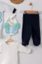 3 Ay Kelebek Nakışlı Tulumlu Erkek Bebek 5li Set Siyah