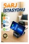 4’ü 1 Arada Kablosuz Şarj İstasyonu LED Saat Ekranlı, Akıllı Güvenlik Koruması