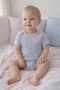 2-12 Yaş 3lü Gri Bebek Çocuk Body %100 Pamuk Esnek Kalıp Kısa Kol Çıtçıtlı Zıbın