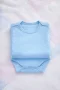 2-12 Yaş 3lü Mavi Bebek Çocuk Body %100 Pamuk Esnek Kalıp Kısa Kol Çıtçıtlı Zıbın