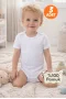 2-12 Yaş 3lü Beyaz Bebek Çocuk Body %100 Pamuk Esnek Kalıp Kısa Kol Çıtçıtlı Zıbın
