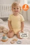 2-12 Yaş 3lü Sarı Bebek Çocuk Body %100 Pamuk Esnek Kalıp Kısa Kol Çıtçıtlı Zıbın