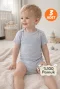 2-12 Yaş 3lü Gri Bebek Çocuk Body %100 Pamuk Esnek Kalıp Kısa Kol Çıtçıtlı Zıbın