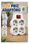 Anahtarlı 4’lü Priz Adaptörü Direkt Prize Takılan Kompakt Priz Çoklayıcı