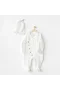 Andywawa Ac24734 Romper Hat Müslin Wawa Boys Tulum Takım White