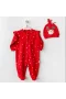 Andywawa AC25328 Happy Newyear Kadife Bebek Tulum Takım Red