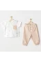 Andywawa Ac25848 Happy Animals Bebek 2li Takım Beige