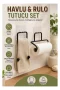 Banyo ve Mutfak İçin Yapışkanlı Havlu Askılığı ve Rulo Kağıt Tutucu Set