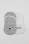 Bistyle 2li Babet Cute Face Penye Çorap Bs30103 Gri Beyaz