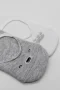 Bistyle 2li Babet Cute Face Penye Çorap Bs30103 Gri Beyaz