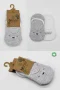 Bistyle 2li Babet Cute Face Penye Çorap Bs30103 Gri Beyaz