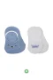 Bistyle 2li Babet Cute Face Penye Çorap Bs30103 Mavi-beyaz