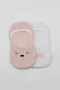 Bistyle 2li Babet Cute Face Penye Çorap Bs30103 Pembe-beyaz