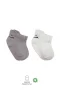 Bistyle 2li Sneakers Smile Penye Çorap Bs20106 Gri Ekru