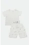 Bistyle 2li Takım Şort Müslin Little Boats 14126 Ekru