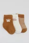 Bistyle 3lü Penye Soket Çorap Bs10110 Hardal