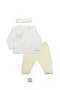 Bistyle 3lü Zıbın Takım Welcome Baby Duck 13104 Sarı-ekru