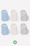 Bistyle 6lı Silikonlu Babet Penye Çorap Bs30101b Mavi Ekru Gri