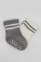 Bistyle Çemberli Kaymaz Soket Çorap 2Li BS10125 Gri Ekru