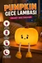 Dekoratif Pumpkin Şarjlı Dokunmatik LED Gece Lambası 3 Kademeli Işık