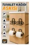 Delmeden Monte Tuvalet Kağıdı Askısı Siyah Metal Yapışkanlı Banyo Kağıtlığı 4’lü Set