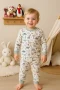 Dinazor Desen Erkek Bebek Eşofman Pijama Takımı Yeşil