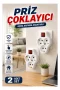 Kablosuz 3’lü Priz Çoklayıcı Açma Kapama Anahtarlı Duvar Tipi 2 Adet Set