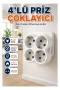 Kablosuz 4’lü Priz Çoklayıcı Kompakt Duvar Prizi Çoğaltma Adaptörü