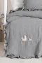 Kanz 4 Kat Hand Made Fırfırlı Müslin Örtü Seti Knz-020 Gri