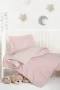 Kanz Jakarlı Müslin Bebek Nevresim Takımı Knz-013 Stars Pembe