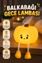 Pumpkin LED Night Light Dokunmatik Şarjlı Silikon Gece Lambası Balkabağı Tasarım