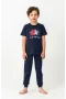 U.s. Polo Kısa Kol Pijama Takım Us2441-4 Lacivert
