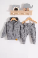 3-18 Ay Erkek Bebek Takımı Cool Bear Kapüşonlu Gri