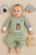 3-18 Ay Erkek Bebek Takımı Gift For You 2li Yeşil