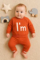 3-18 Ay Kız Bebek Takımı Im Cool 2li Nar Çiçeği