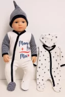 3-6 Ay Marin Kravuze Erkek Bebek 4lü Tulum Seti Lacivert
