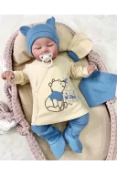 3 Ay Bebek Hastane Çıkışı Waffle Natural 5li Erkek Mavi