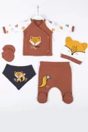 3 Ay Erkek Bebek Hastane Çıkışı Little Fox 5li Kahverengi