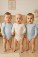 3lü Natural Bebek Kalpli Badi Zıbın - Mavi
