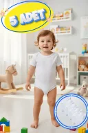 Büyük Beden 5’li Kısa Kol Body Zıbın Beyaz – Pamuklu, Alttan Çıtçıtlı, Rahat, Özel Çocuklara Uygun