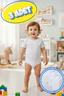 3’lü Kısa Kol Büyük Beden Body Zıbın Beyaz – Pamuklu, Alttan Çıtçıtlı, Rahat, Çocuklar İçin