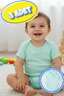 3’lü Kısa Kol Büyük Beden Body Zıbın Yeşil – Pamuklu, Alttan Çıtçıtlı, Rahat, Çocuklar İçin